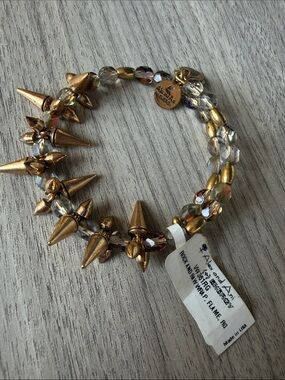 Alex and Ani Gold Spike Crystal Wrap Bracelet